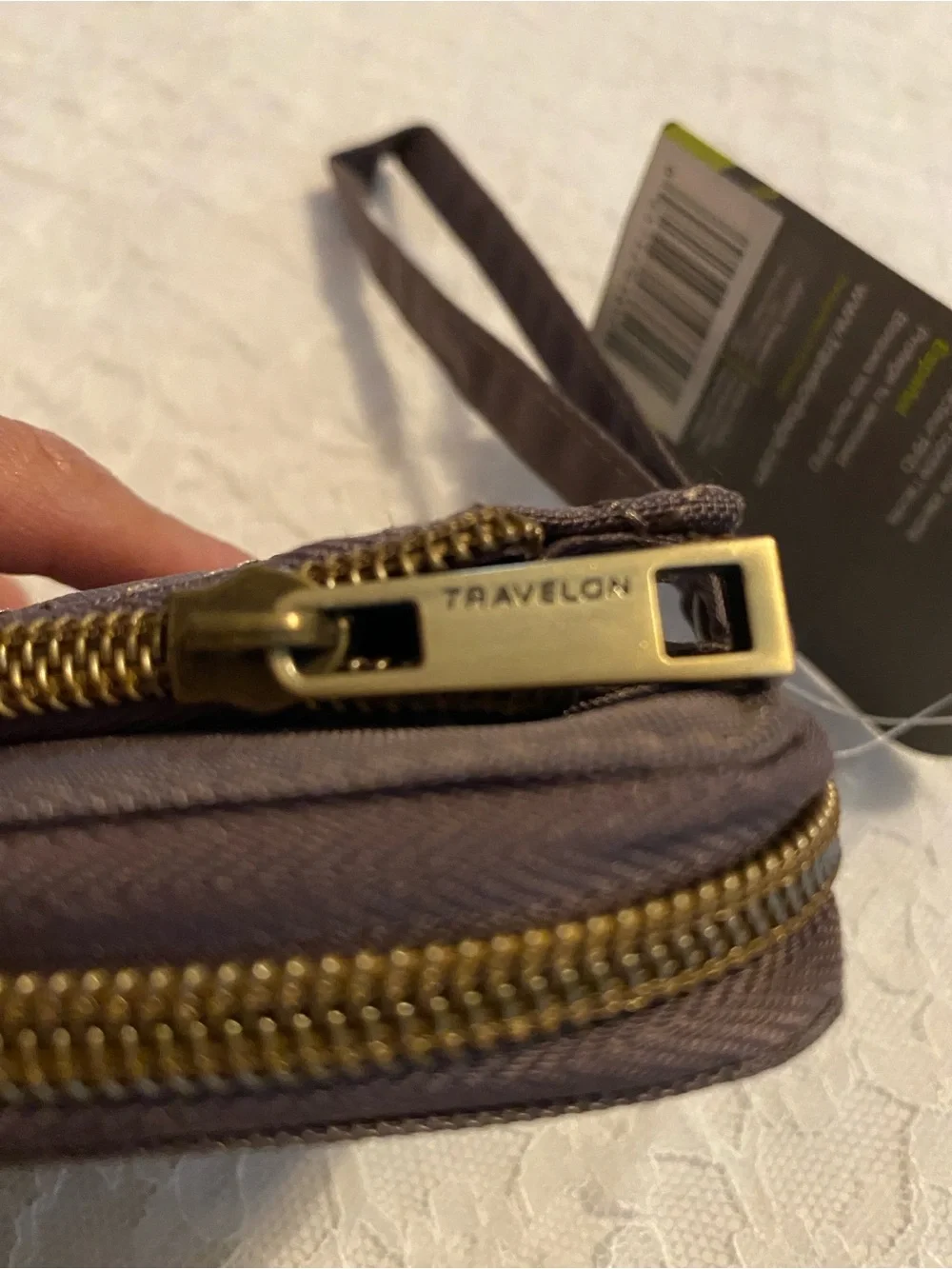 Travelon quilted Wristlet Wallet -RFID blocking to protect cards and ID.